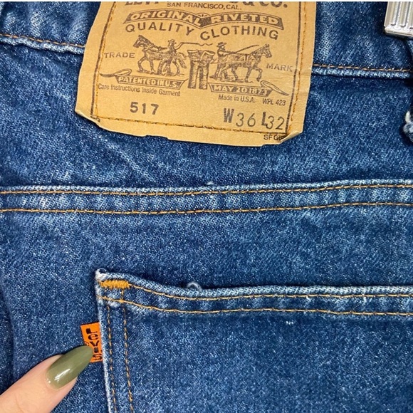 Vintage Levis 517 Orange Tab Dark Wash Jeans - Picture 10 of 13
